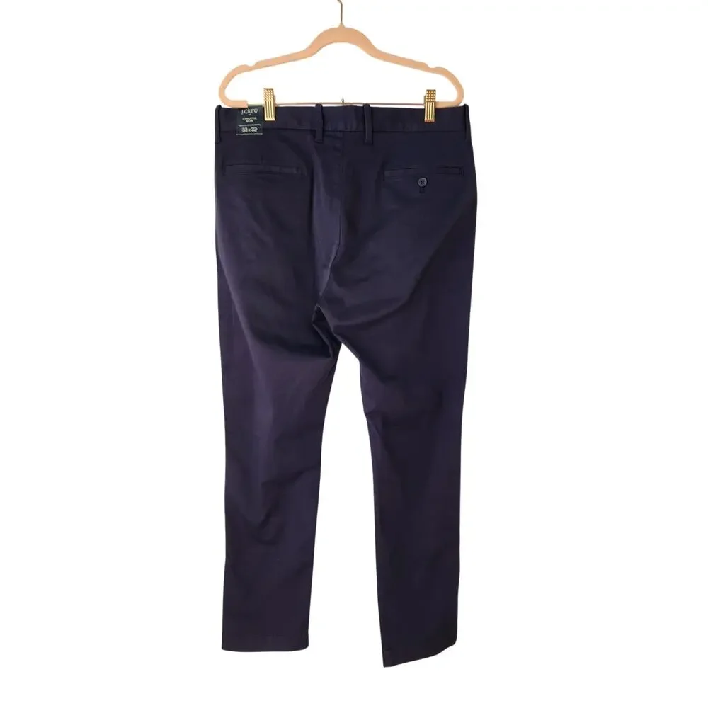 NWT J. Crew Men's Athletic Slim-Fit Chino Pant Navy Blue 33/32